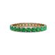 1 - Audrey 3.40 mm Emerald U Prong Eternity Band 