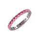 3 - Audrey 3.40 mm Rhodolite Garnet U Prong Eternity Band 