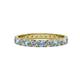 1 - Audrey 3.40 mm Aquamarine and Diamond U Prong Eternity Band 