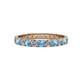 1 - Audrey 3.40 mm Blue Topaz and Diamond U Prong Eternity Band 