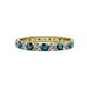 1 - Audrey 3.40 mm Blue and White Diamond U Prong Eternity Band 