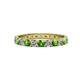 1 - Audrey 3.40 mm Green Garnet and Diamond U Prong Eternity Band 