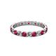 2 - Audrey 3.40 mm Ruby and Diamond U Prong Eternity Band 