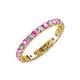 3 - Audrey 3.40 mm Pink Sapphire and Diamond U Prong Eternity Band 