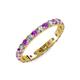 3 - Audrey 3.40 mm Amethyst and Diamond U Prong Eternity Band 