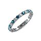3 - Audrey 3.40 mm Blue and White Diamond U Prong Eternity Band 