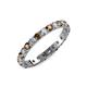 3 - Audrey 3.40 mm Smoky Quartz and Diamond U Prong Eternity Band 