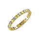 3 - Audrey 3.40 mm Yellow Sapphire and Diamond U Prong Eternity Band 
