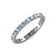 3 - Audrey 3.40 mm Aquamarine and Diamond U Prong Eternity Band 