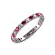 3 - Audrey 3.40 mm Ruby and Diamond U Prong Eternity Band 