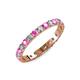 3 - Audrey 3.40 mm Pink Sapphire and Diamond U Prong Eternity Band 