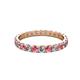 2 - Audrey 3.40 mm Pink Tourmaline and Diamond U Prong Eternity Band 