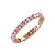 3 - Audrey 3.40 mm Pink Tourmaline and Diamond U Prong Eternity Band 