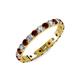 3 - Audrey 3.40 mm Red Garnet and Diamond U Prong Eternity Band 