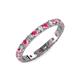 3 - Audrey 3.40 mm Rhodolite Garnet and Diamond U Prong Eternity Band 