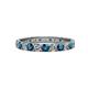1 - Audrey 3.40 mm Blue and White Diamond U Prong Eternity Band 