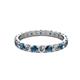 2 - Audrey 3.40 mm Blue and White Diamond U Prong Eternity Band 