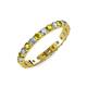 3 - Audrey 3.40 mm Yellow and White Diamond U Prong Eternity Band 