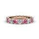 1 - Audrey 3.80 mm Pink Tourmaline and Diamond U Prong Eternity Band 