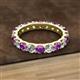 3 - Audrey 3.80 mm Amethyst and Diamond U Prong Eternity Band 