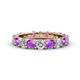 1 - Audrey 3.80 mm Amethyst and Diamond U Prong Eternity Band 
