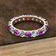 3 - Audrey 3.80 mm Amethyst and Diamond U Prong Eternity Band 