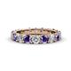 1 - Audrey 3.80 mm Iolite and Diamond U Prong Eternity Band 