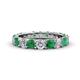 1 - Audrey 3.80 mm Emerald and Diamond U Prong Eternity Band 