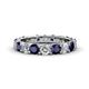 1 - Audrey 3.80 mm Blue Sapphire and Diamond U Prong Eternity Band 