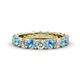 1 - Audrey 3.80 mm Blue Topaz and Diamond U Prong Eternity Band 