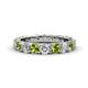 1 - Audrey 3.80 mm Peridot and Diamond U Prong Eternity Band 