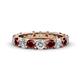 1 - Audrey 3.80 mm Red Garnet and Diamond U Prong Eternity Band 