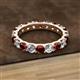 3 - Audrey 3.80 mm Red Garnet and Diamond U Prong Eternity Band 