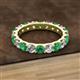 3 - Audrey 3.80 mm Emerald and Diamond U Prong Eternity Band 