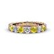 1 - Audrey 3.80 mm Yellow Sapphire and Diamond U Prong Eternity Band 