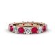 1 - Audrey 3.80 mm Ruby and Diamond U Prong Eternity Band 