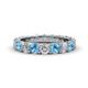 1 - Audrey 3.80 mm Blue Topaz and Diamond U Prong Eternity Band 