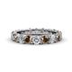 1 - Audrey 3.80 mm Smoky Quartz and Diamond U Prong Eternity Band 