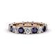 1 - Audrey 3.80 mm Blue Sapphire and Diamond U Prong Eternity Band 