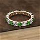 3 - Audrey 3.80 mm Green Garnet and Diamond U Prong Eternity Band 