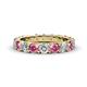 1 - Audrey 3.80 mm Pink Tourmaline and Diamond U Prong Eternity Band 