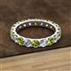 3 - Audrey 3.80 mm Peridot and Diamond U Prong Eternity Band 