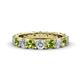1 - Audrey 3.80 mm Peridot and Diamond U Prong Eternity Band 