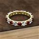 3 - Audrey 3.80 mm Red Garnet and Diamond U Prong Eternity Band 