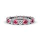 1 - Audrey 3.80 mm Rhodolite Garnet and Diamond U Prong Eternity Band 
