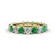 1 - Audrey 3.80 mm Emerald and Diamond U Prong Eternity Band 