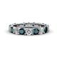 1 - Audrey 3.80 mm Blue and White Diamond U Prong Eternity Band 