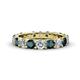 1 - Audrey 3.80 mm Blue and White Diamond U Prong Eternity Band 