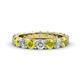 1 - Audrey 3.80 mm Yellow and White Diamond U Prong Eternity Band 