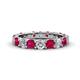 1 - Audrey 3.80 mm Ruby and Diamond U Prong Eternity Band 